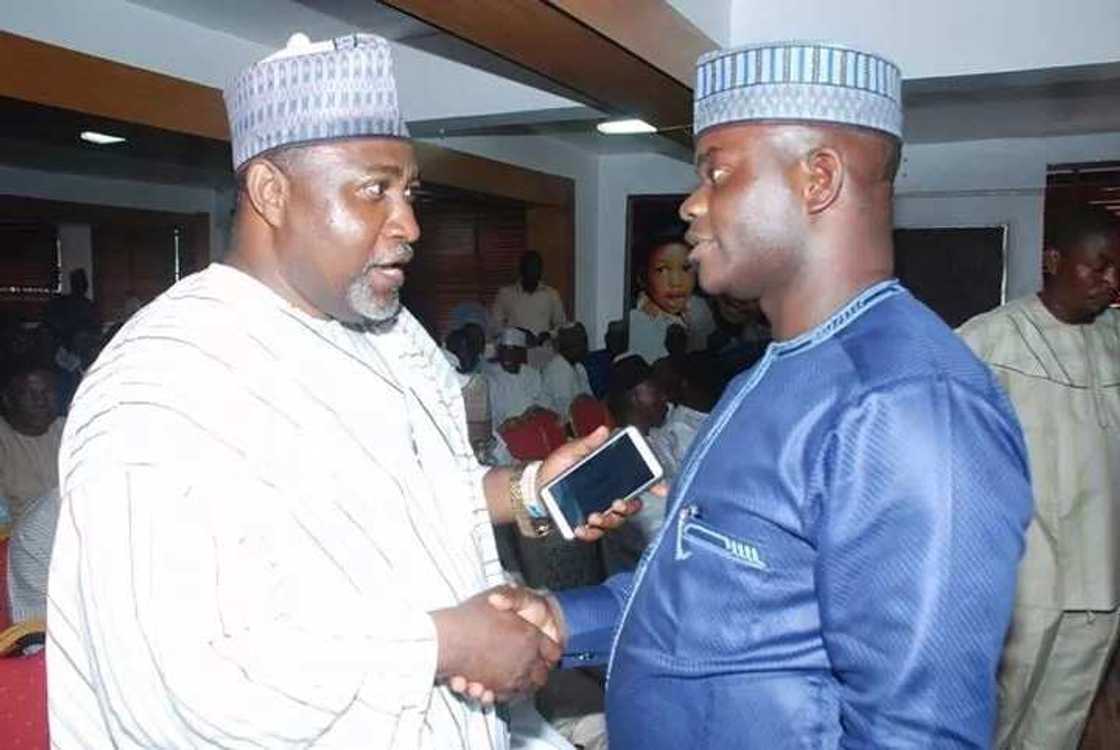 Yahaya Bello speaks to the politician Yahaya Bello speaks to the politician