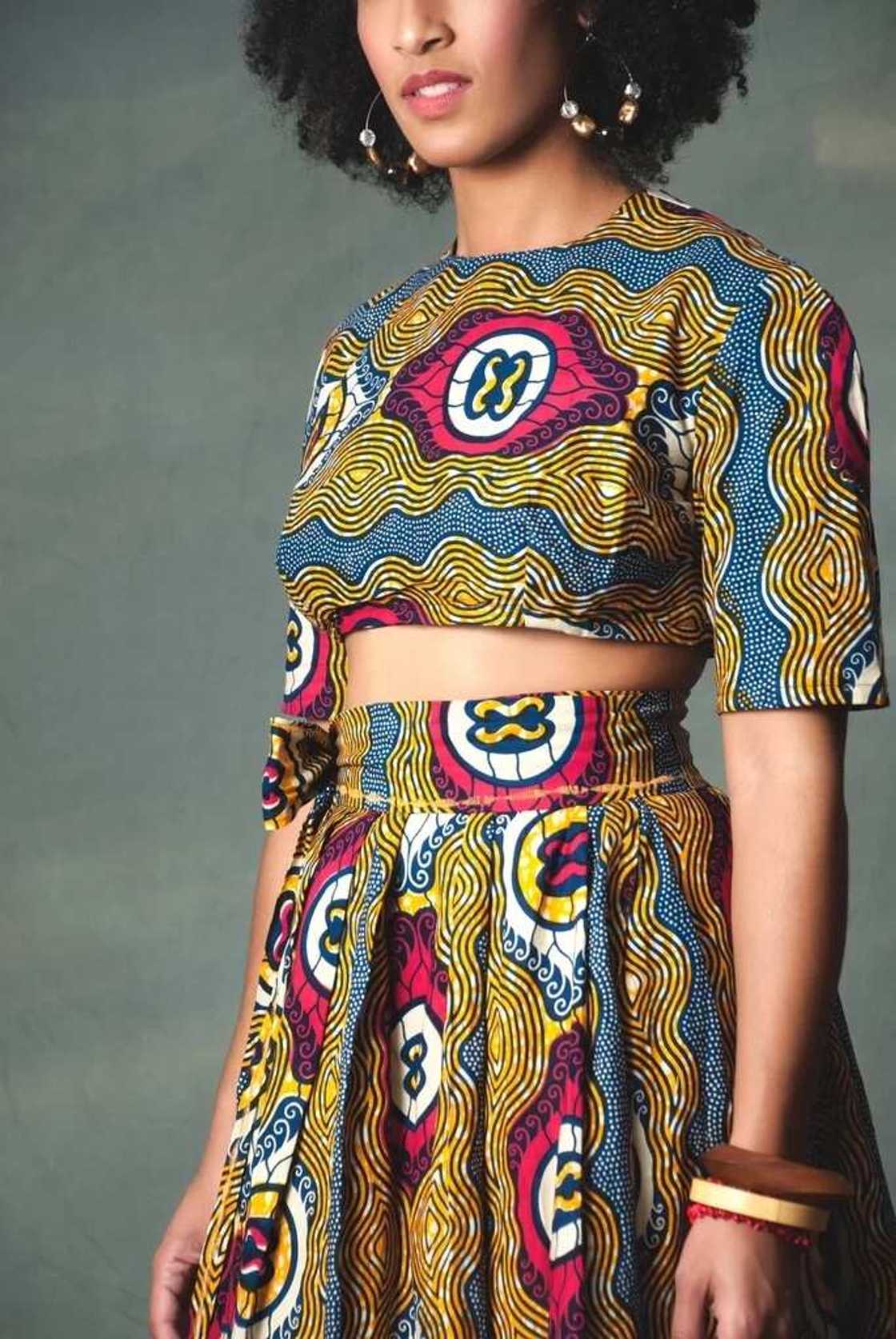 Crop top with a high waisted skirt Crop top with a high waisted skirt