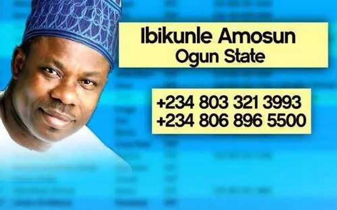 Phone numbers of serving governors in Nigeria published