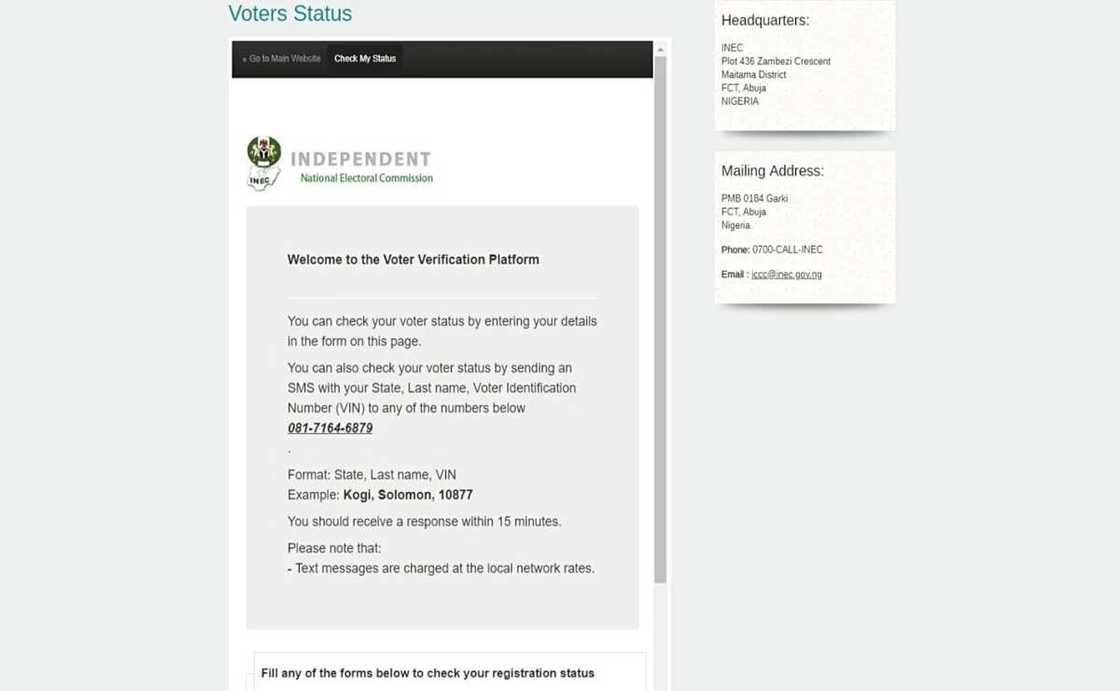Step 1 in the checking of voter registration Step 1 in the checking of voter registration