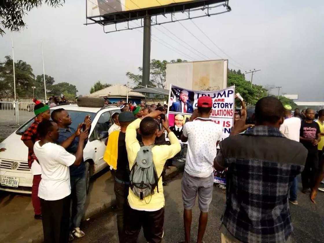 Biafra supporters hold solidarity march for Trump