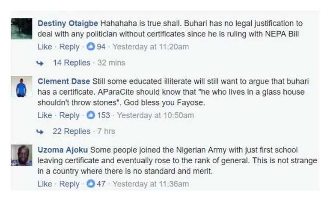 If Buhari is allowed to rule without certificate, Melaye is qualified to serve with toilet paper – Fayose’s aide If Buhari is allowed to rule without certificate, Melaye is qualified to serve with toilet paper – Fayose’s aide