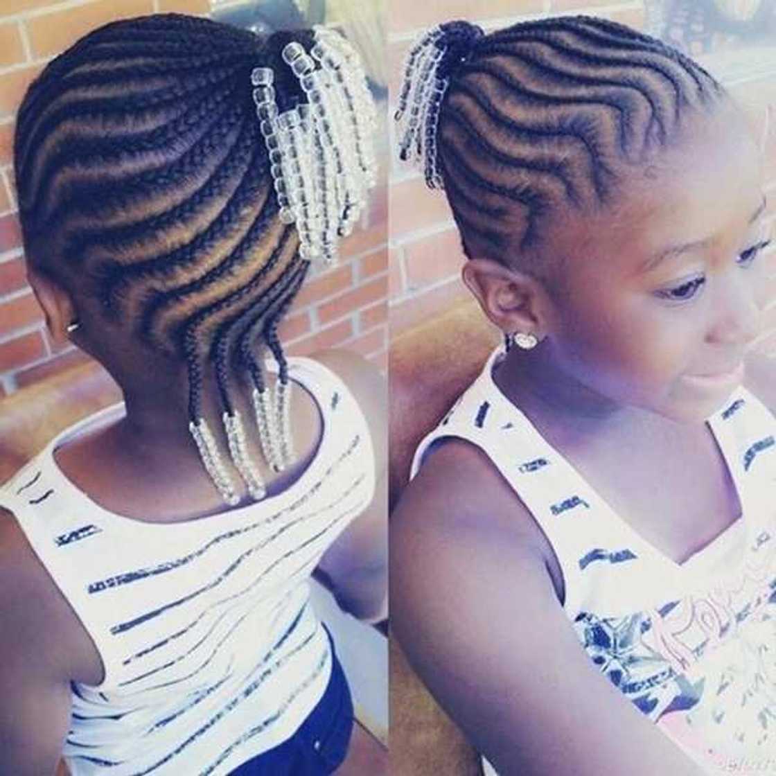 Kids braided hairstyles with beads - Legit.ng