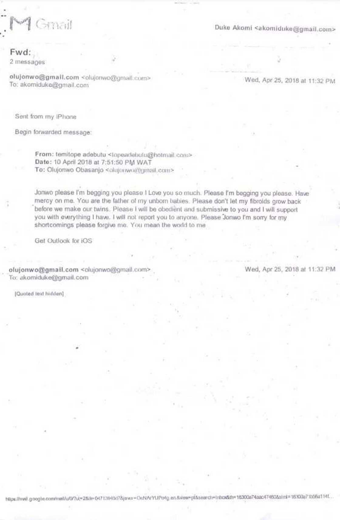 One year after their wedding, Olusegun Obasanjo’s son drags wife to court over domestic violence - Court documents reveal One year after their wedding, Olusegun Obasanjo’s son drags wife to court over domestic violence - Court documents reveal