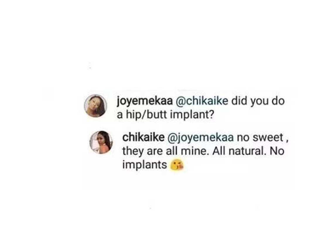 Chika Ike replies lady who asked if she had plastic surgery Chika Ike replies lady who asked if she had plastic surgery