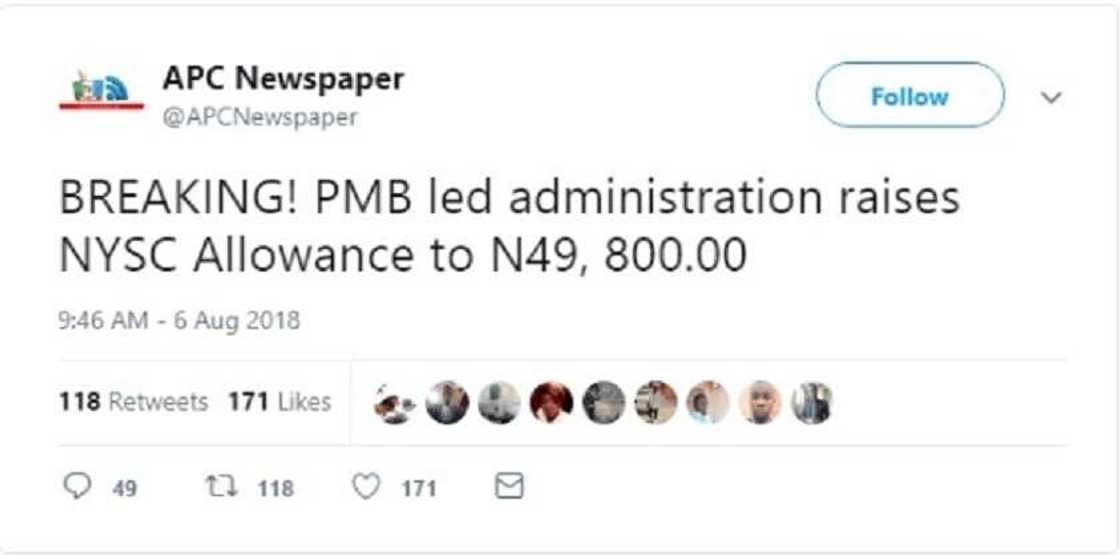 Ta leko ta koma ga ‘yan bautar kasa, ba gaskiya cikin batun karin alwus dinsu daga N19,000 zuwa N49,000 Ta leko ta koma ga ‘yan bautar kasa, ba gaskiya cikin batun karin alwus dinsu daga N19,000 zuwa N49,000