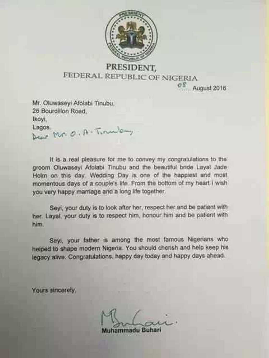 Buhari ya aika sakon taya murna ga yaron Tinubu Buhari ya aika sakon taya murna ga yaron Tinubu