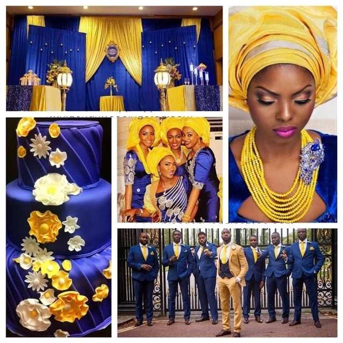 Yellow and blue Aso Ebi