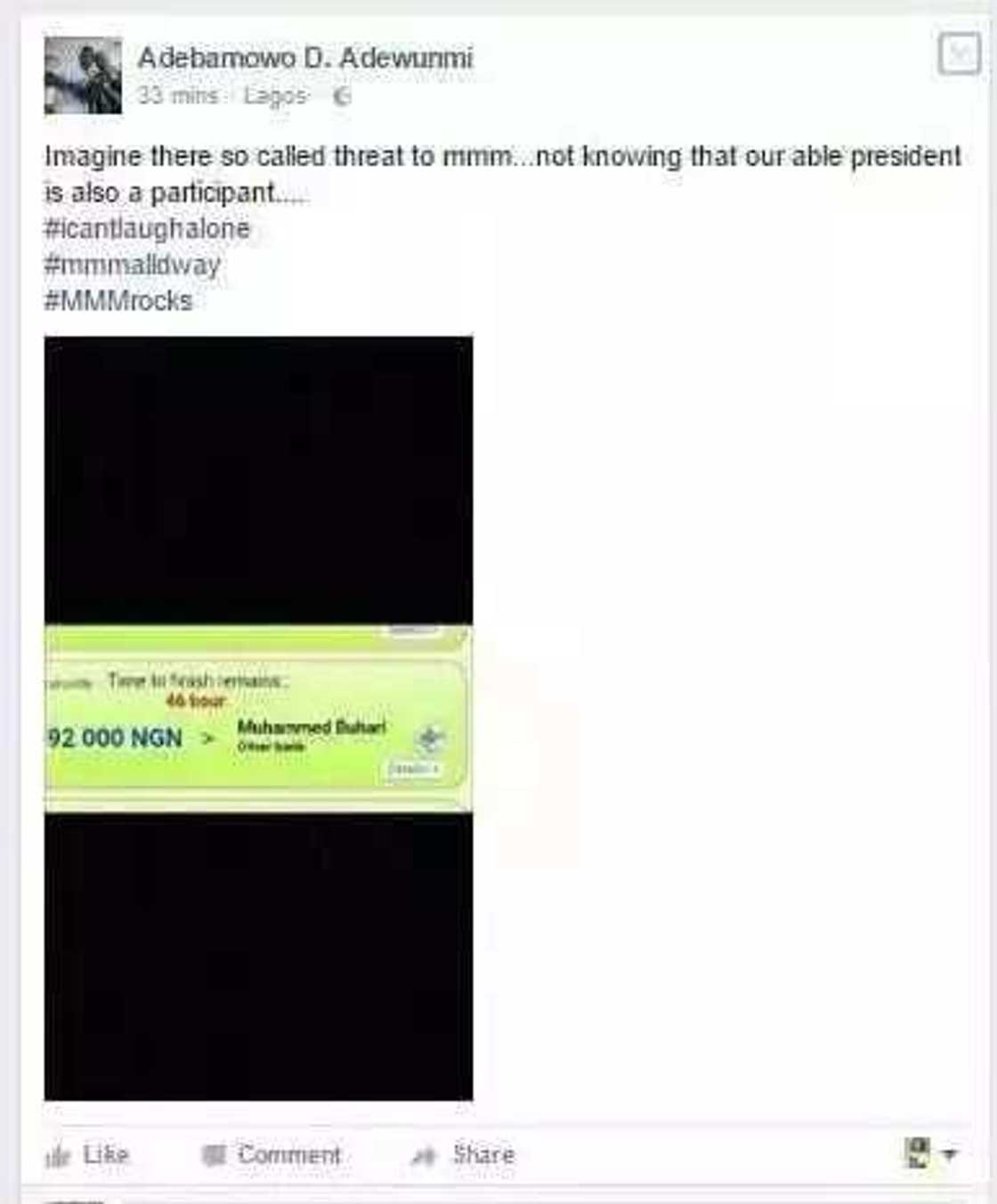 Kalli ‘Muhammed Buhari’ a cikin tsarin MMM? Kalli ‘Muhammed Buhari’ a cikin tsarin MMM?