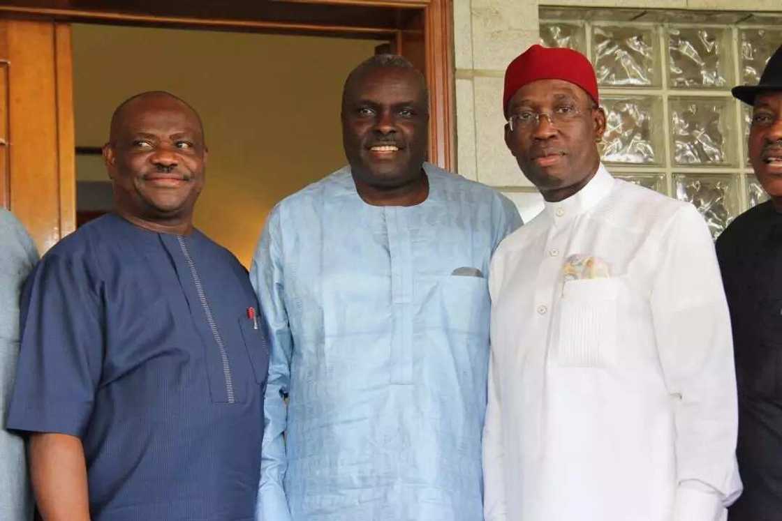 Wike, Ibori, Okowa, Tambuwal hold secret meeting in Asaba Wike, Ibori, Okowa, Tambuwal hold secret meeting in Asaba