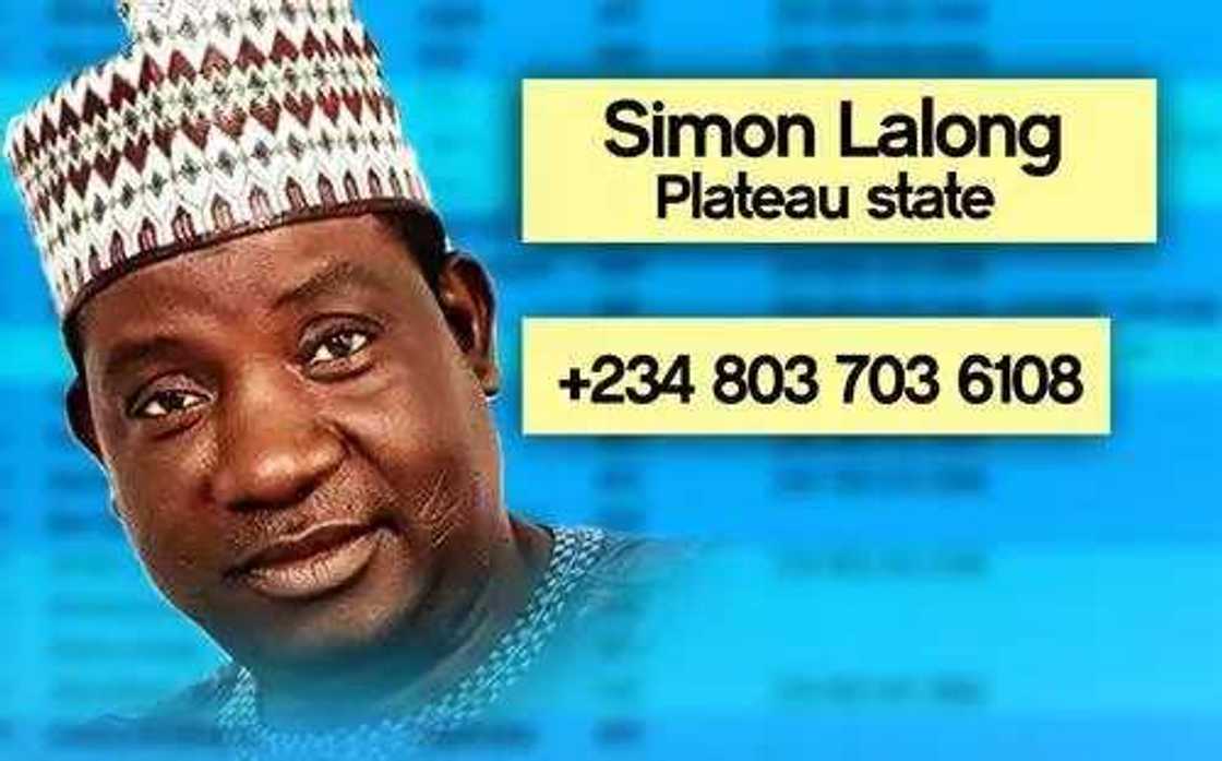 Phone numbers of serving governors in Nigeria published Phone numbers of serving governors in Nigeria published