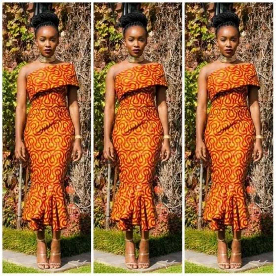 Ankara one-shoulder evening dress Ankara one-shoulder evening dress