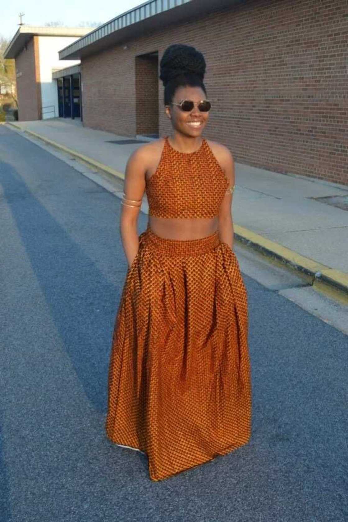 Crop top with a maxi skirt