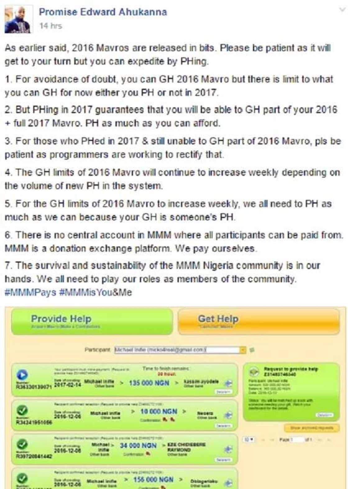 MMM top guiders clarify issues about getting help and providing help MMM top guiders clarify issues about getting help and providing help