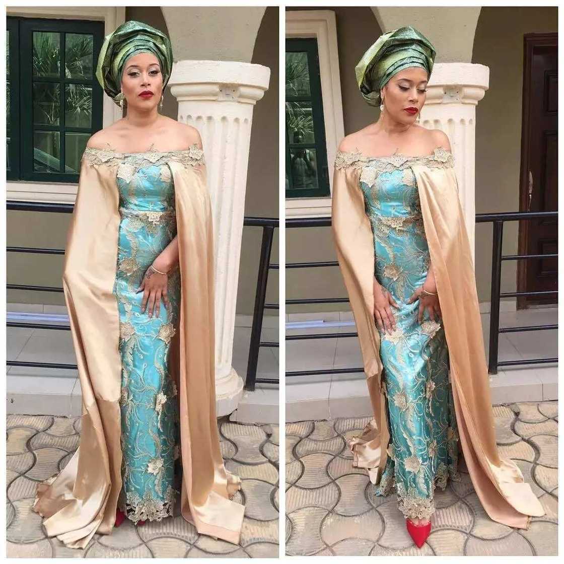 Mint green and peach Aso Ebi 5 Mint green and peach Aso Ebi 5