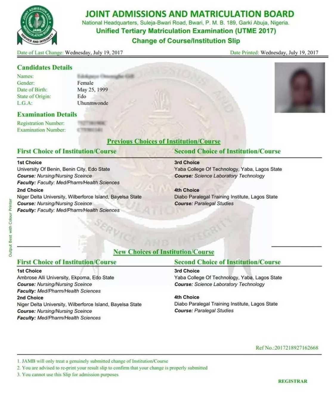 How to print original JAMB result slip example How to print original JAMB result slip example