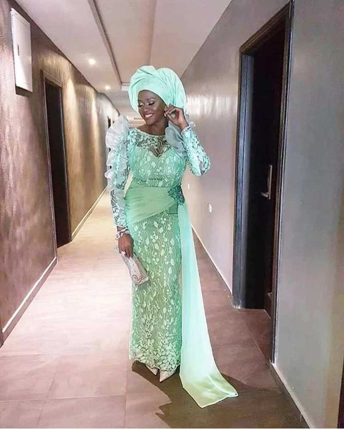 Mint green Aso Ebi Mint green Aso Ebi