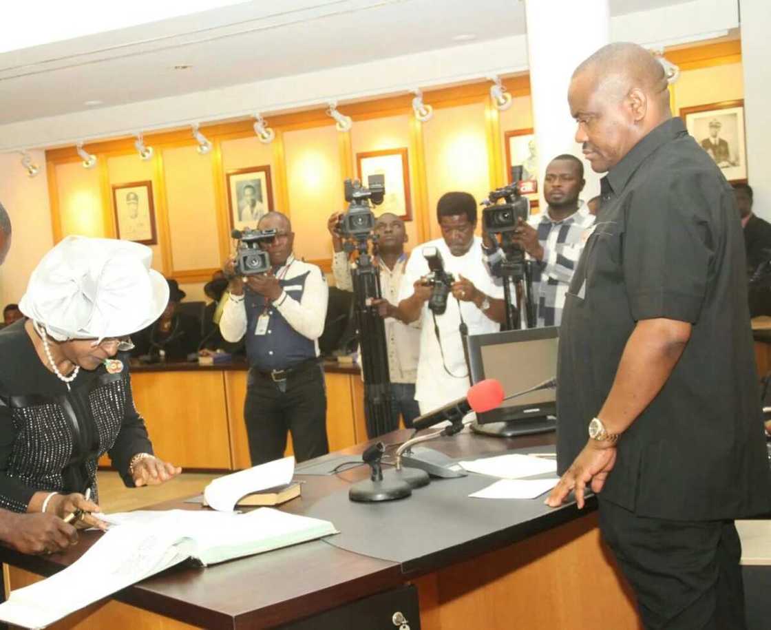 Gov Wike Swears In First Female Chief Judge In Rivers Gov Wike Swears In First Female Chief Judge In Rivers