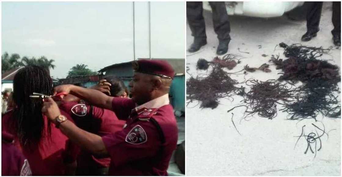 Outrage after FRSC commander chops off female officers' hair Outrage after FRSC commander chops off female officers' hair