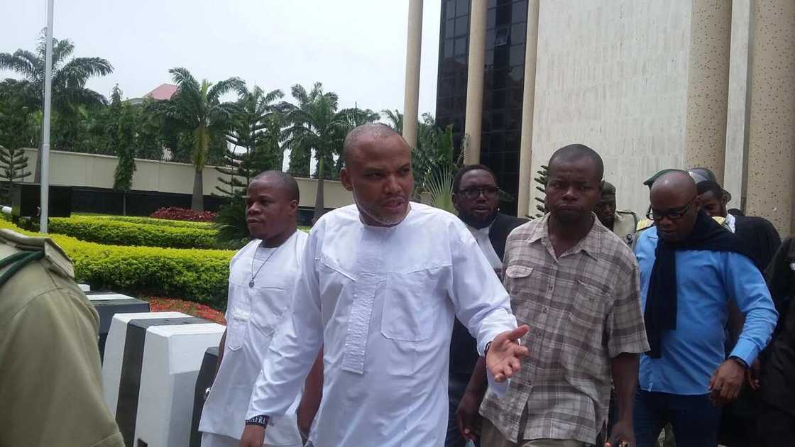 Nnamdi kanu, mother and supporters appear in court today (video) Nnamdi kanu, mother and supporters appear in court today (video)