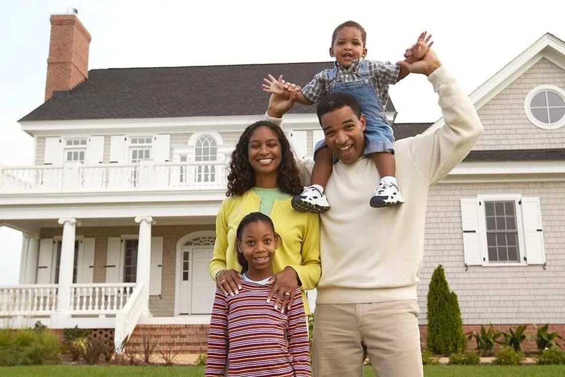Black family and their home Black family and their home