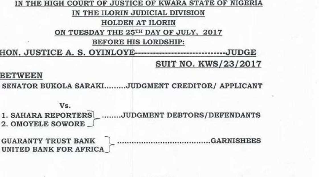 Illorin High Court freezes Sahara Reporters bank accounts Illorin High Court freezes Sahara Reporters bank accounts