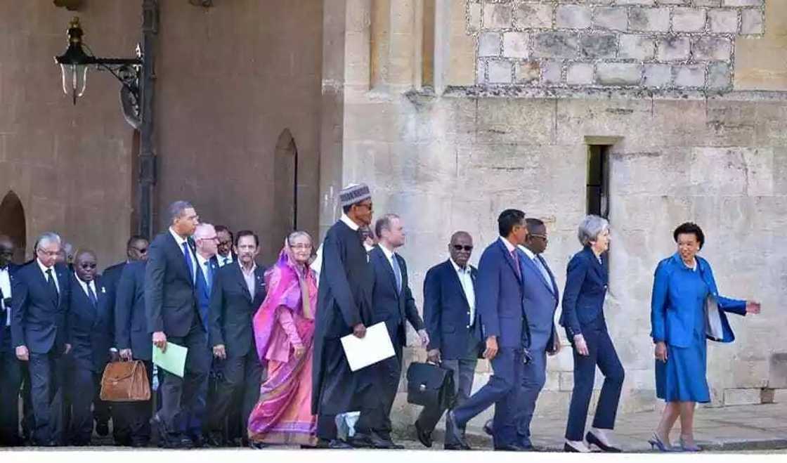 President Buhari at Windsor Castle in London for Commonwealth heads of government meeting President Buhari at Windsor Castle in London for Commonwealth heads of government meeting