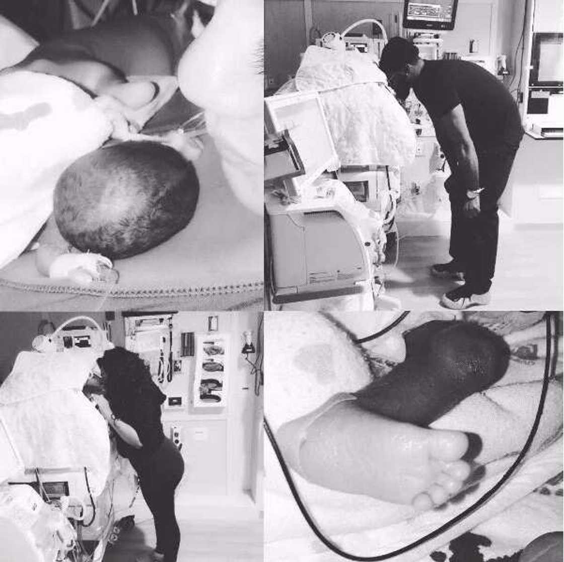 Awww! Father practices Kangaroo care for son born 16 weeks earlier than set date (photos)