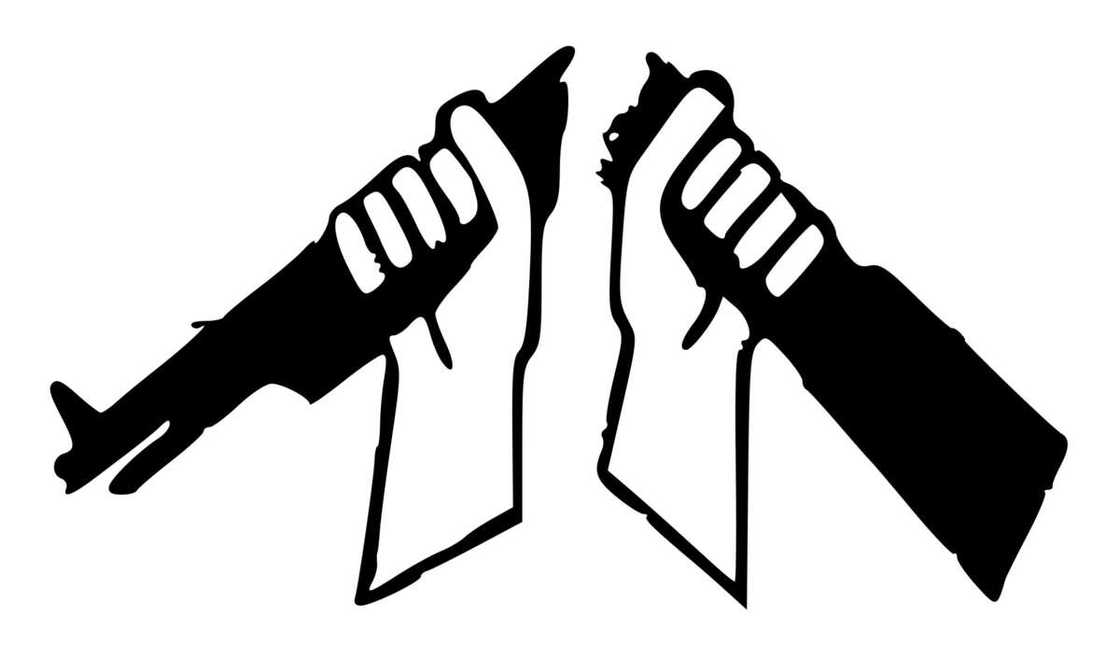 Broken rifle peace symbol Broken rifle peace symbol