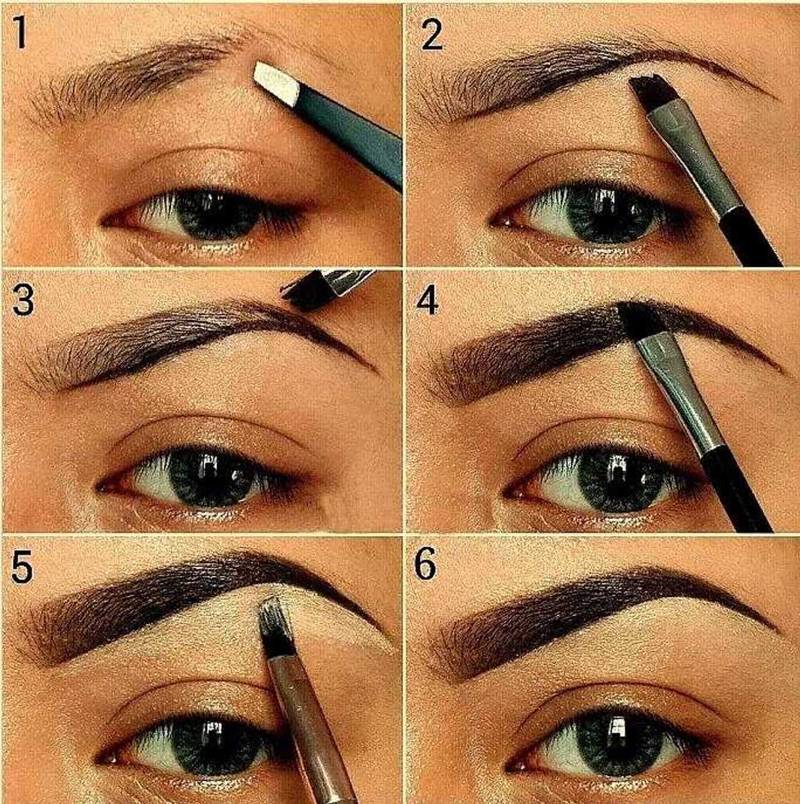 Step-by-step drawing of eyebrows Step-by-step drawing of eyebrows