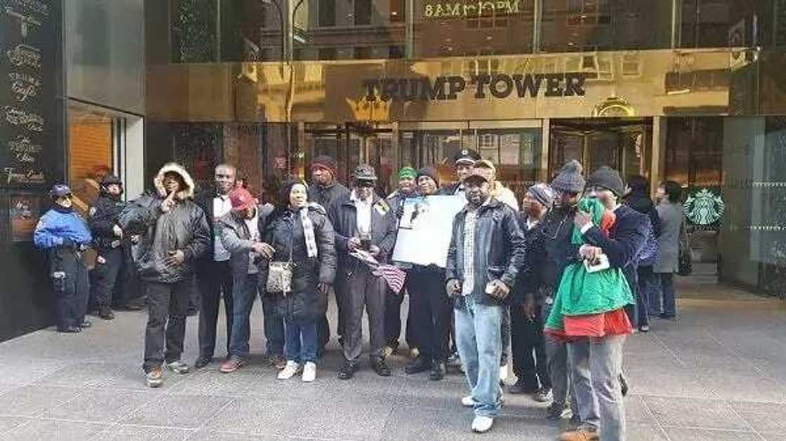 Biafra supporters visit Trump Towers