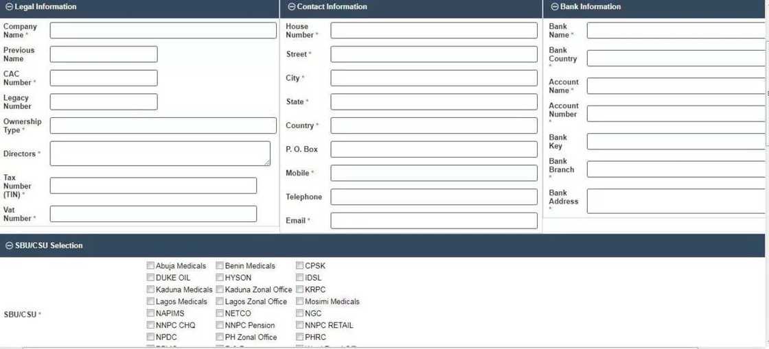 NNPC vendor application form NNPC vendor application form