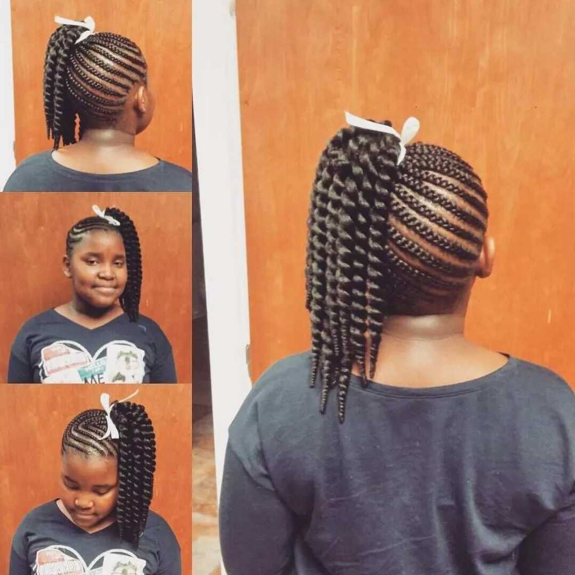Box braids side ponytail Box braids side ponytail