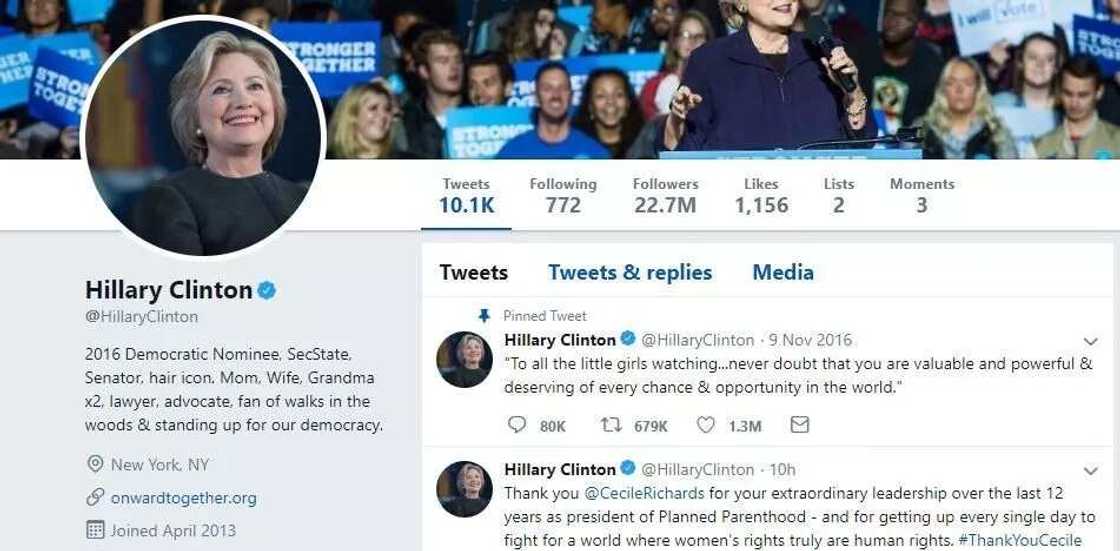 Hillary changes twitter bio after Chimamanda’s controversial “wife” question Hillary changes twitter bio after Chimamanda’s controversial “wife” question