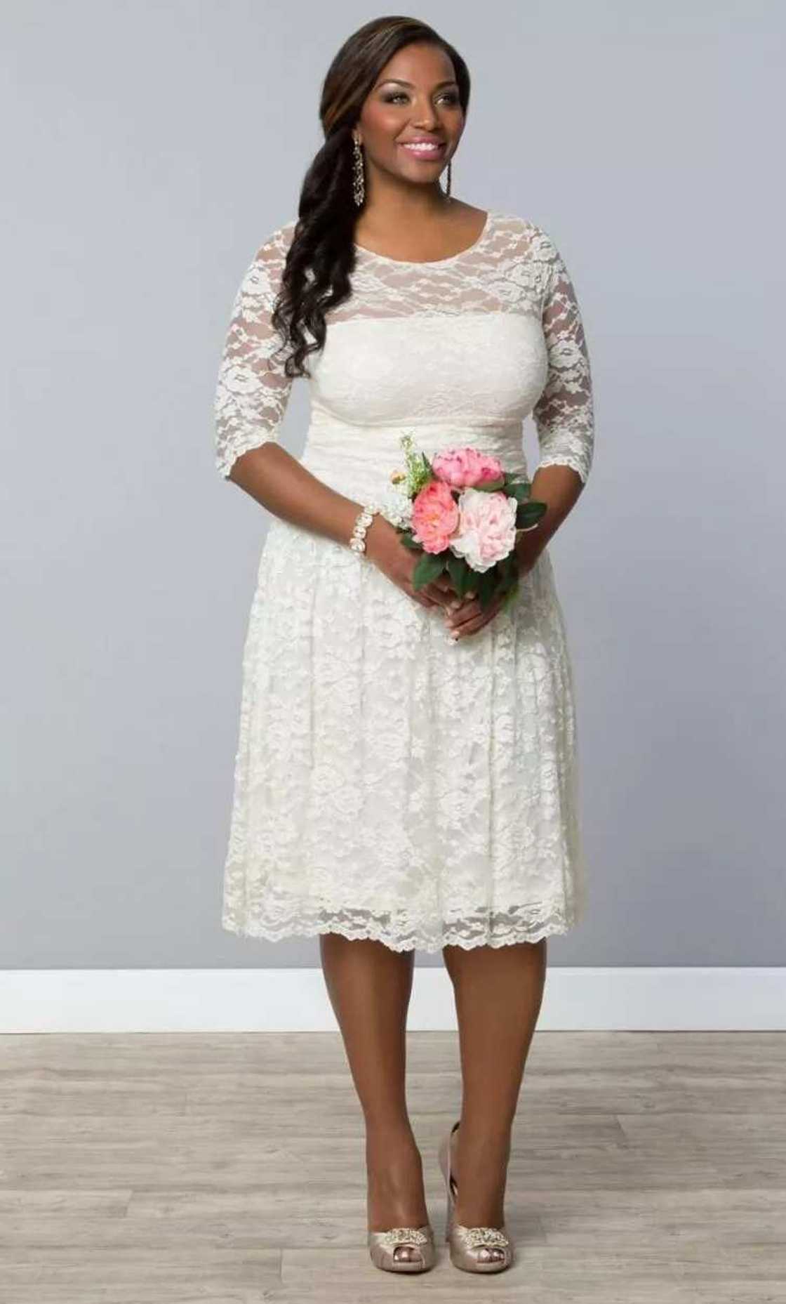 White French lace plus size gown White French lace plus size gown