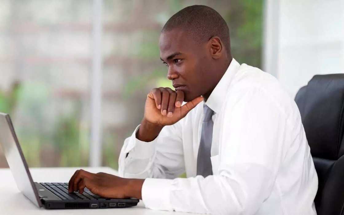 A man working on a laptop