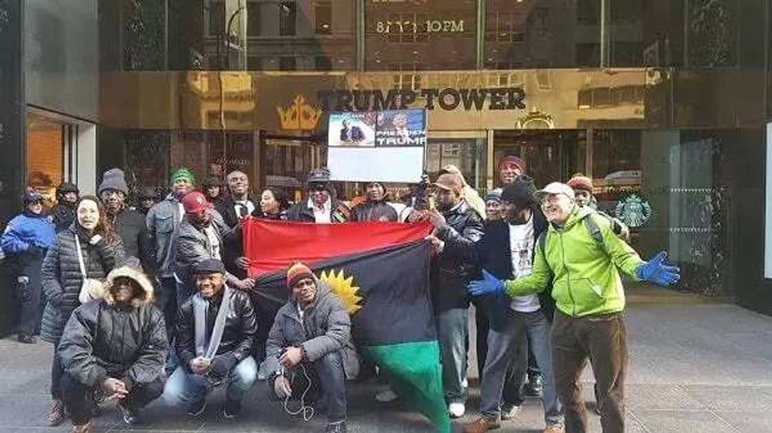 Biafra supporters visit Trump Towers