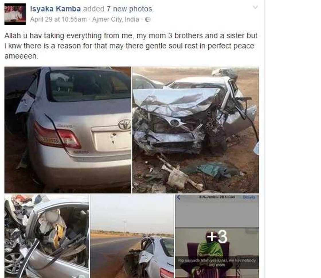 Man cries out after losing 3 brothers, a sister and his mother in a motor accident Man cries out after losing 3 brothers, a sister and his mother in a motor accident