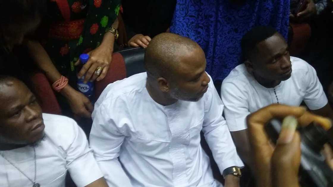 Nnamdi kanu, mother and supporters appear in court today (video) Nnamdi kanu, mother and supporters appear in court today (video)