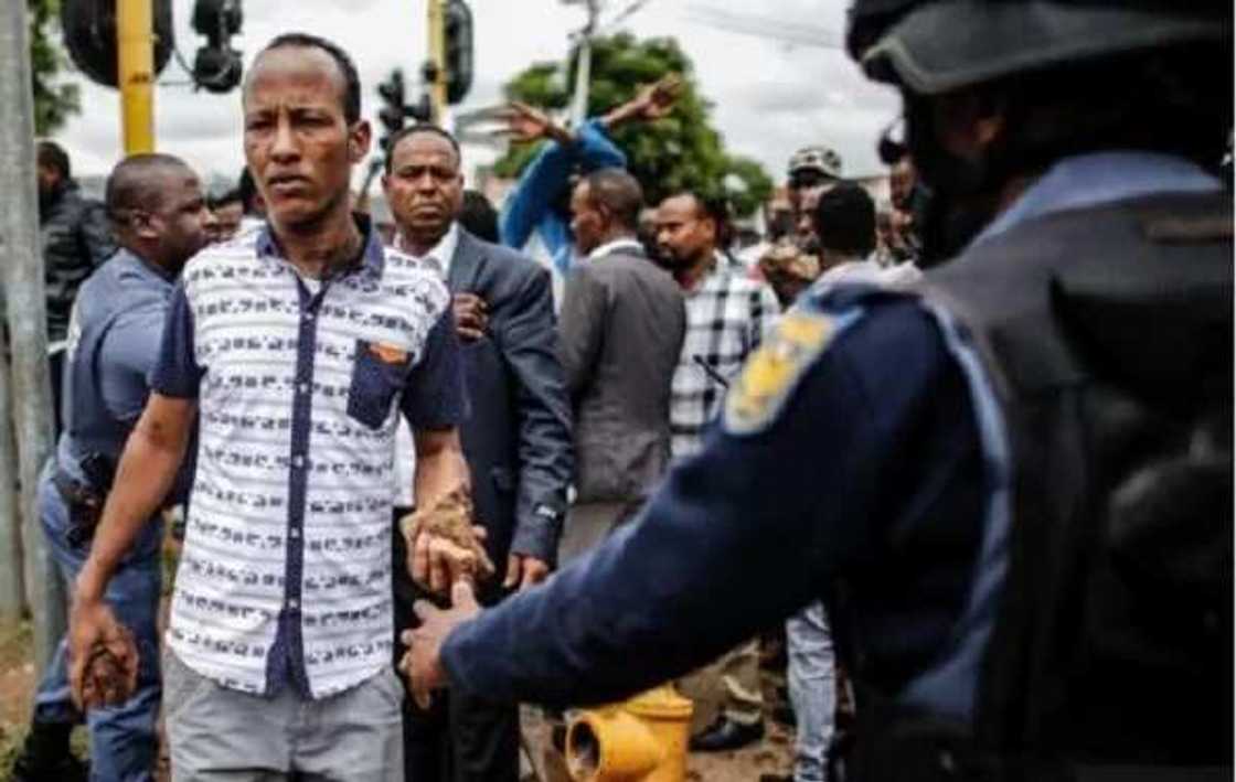 S'Africa anti-immigrant protesters S'Africa anti-immigrant protesters