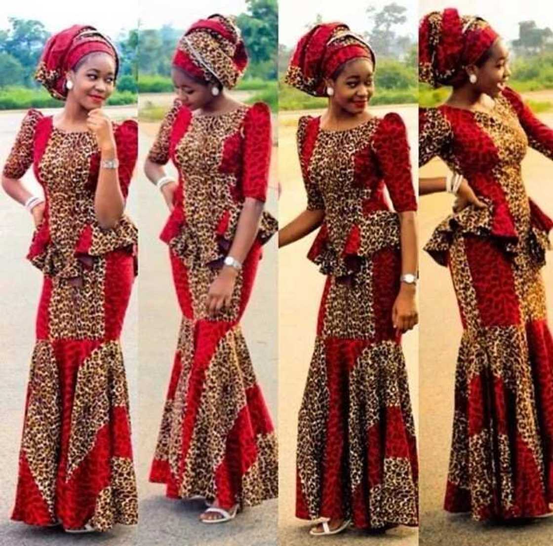 Hausa mermaid dress with leopard print