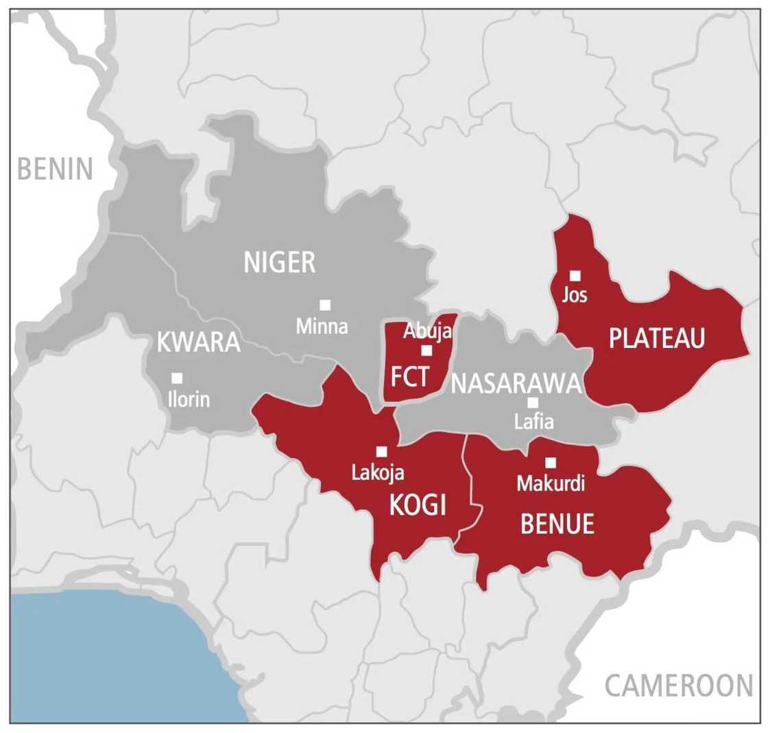 North central states in Nigeria North central states in Nigeria