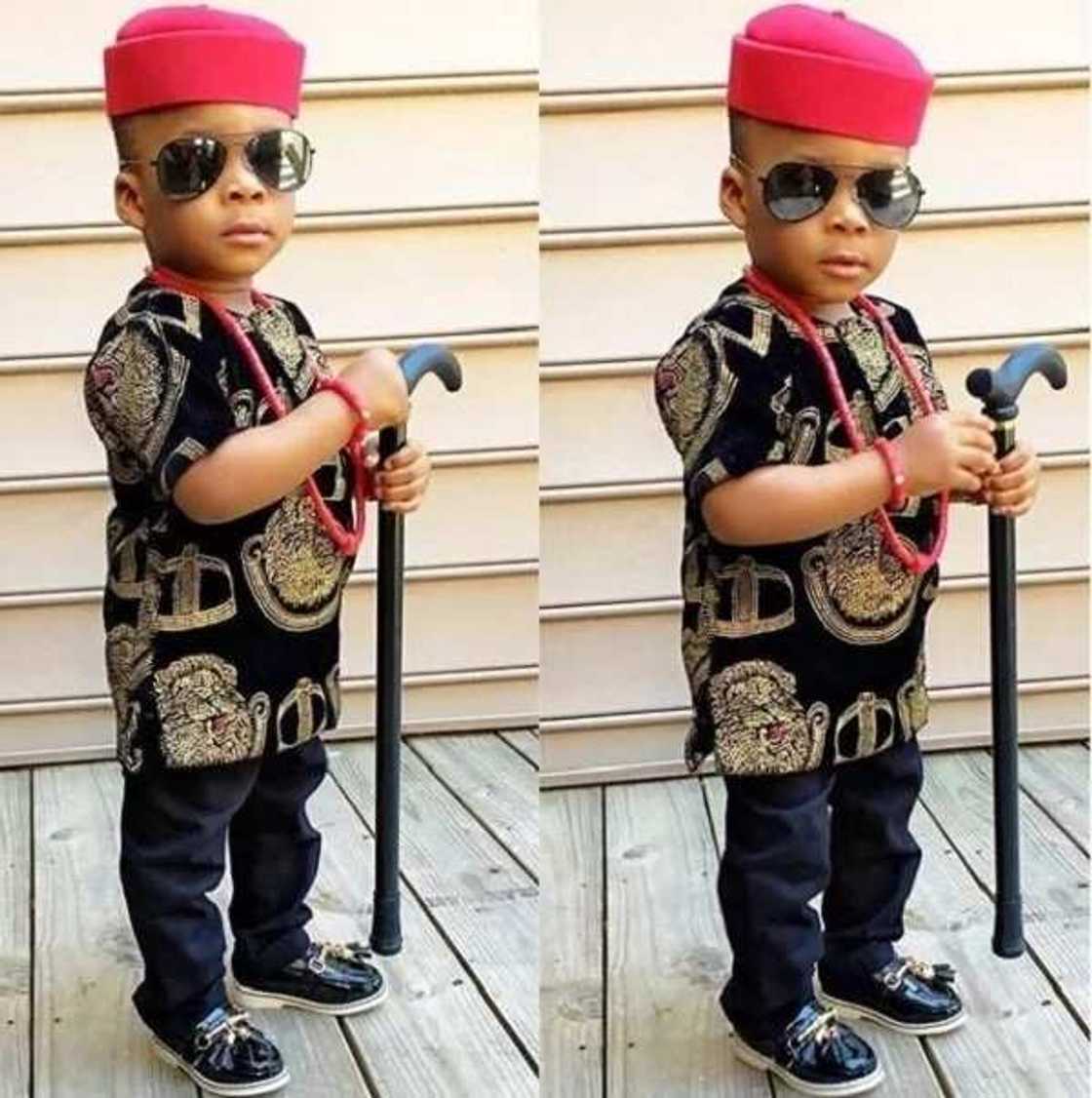 Igbo traditional attire for boy with coloful tunic Igbo traditional attire for boy with coloful tunic