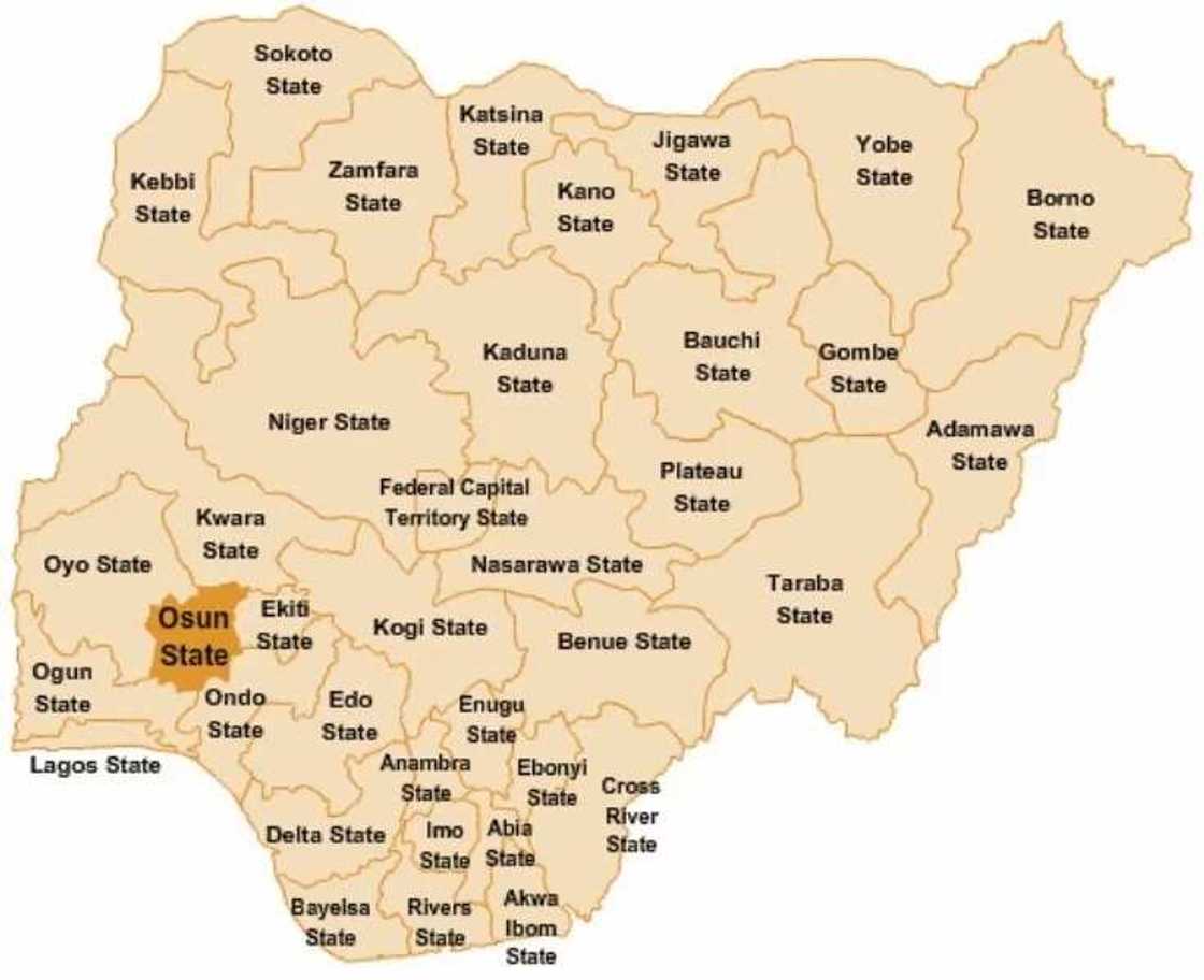 Osun State map Osun State map