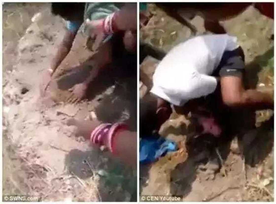 An binne wata jaririya da ranta, amma tsilla-tsillarta ya cece ta (Hotuna da bidiyo) An binne wata jaririya da ranta, amma tsilla-tsillarta ya cece ta (Hotuna da bidiyo)