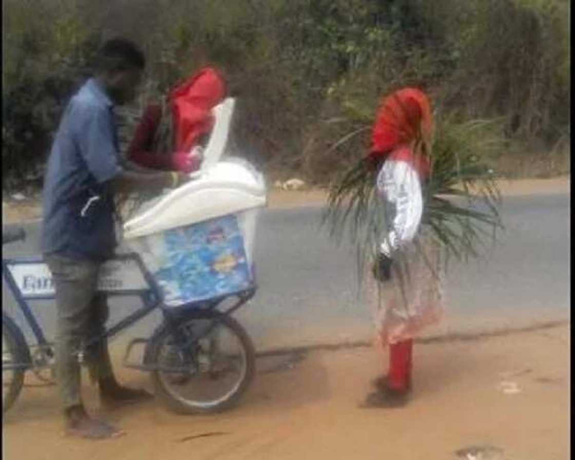 Anga dodanni suna siyan kankara a kan titi (HOTUNA)