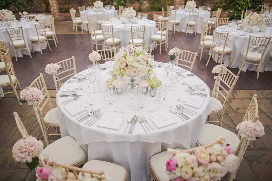 Guests seats with flowers