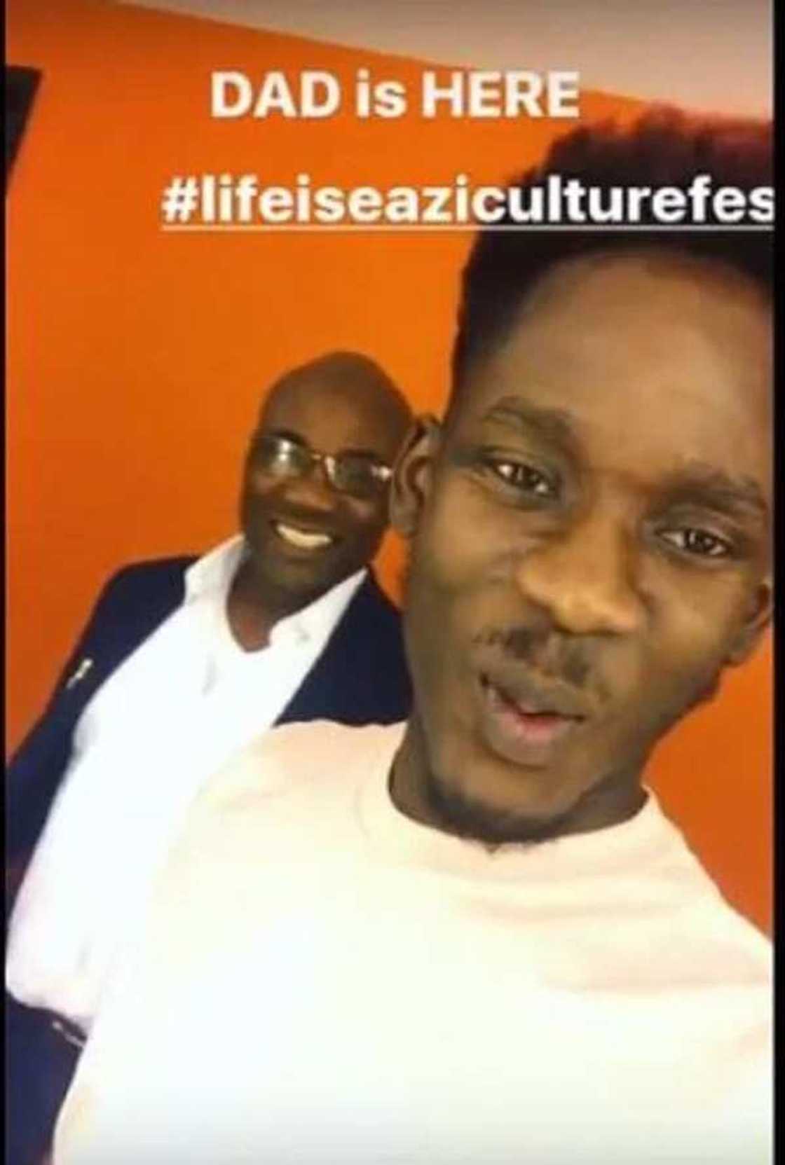 Mr Eazi shows off his dad for the first time