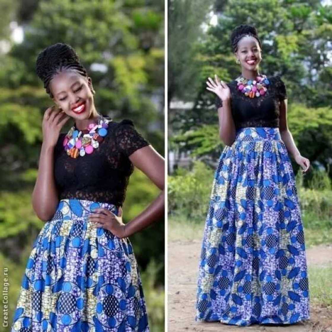Ankara dress with lace Ankara dress with lace