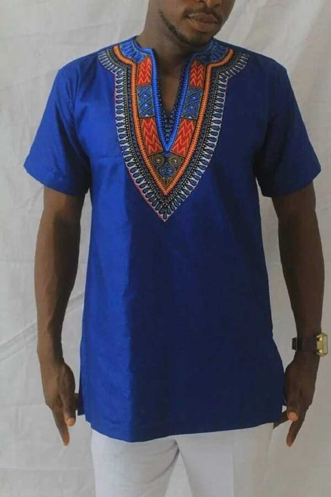 Blue dashiki T-shirt